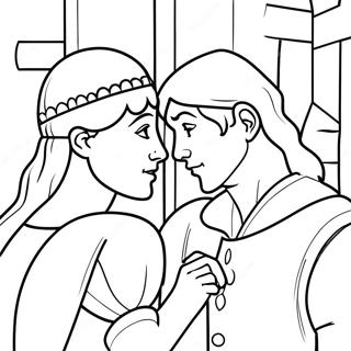 Romeo and Juliet Classic Scene Coloring Page | Romeo and Juliet coloring page
