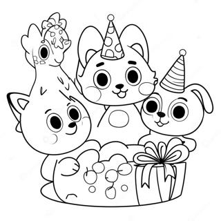 Bluey Birthday Party Coloring Page | Bluey Birthday coloring page