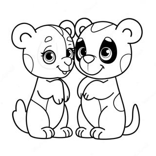 Gabby and Pandy Paws Coloring Page | Gabby Dollhouse coloring page