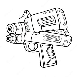 Colorful Nerf Blaster Coloring Page | Nerf Gun coloring page