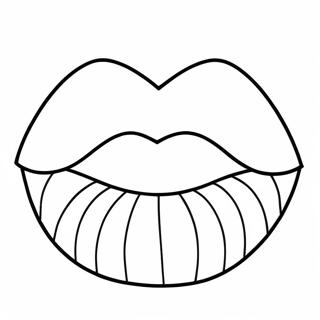 Cute Cartoon Lips Coloring Page | Lips coloring page