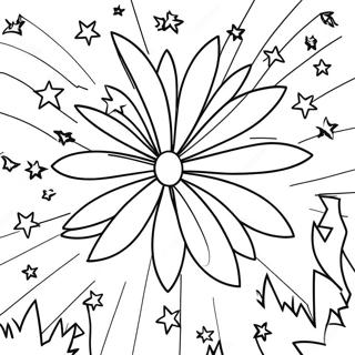 Colorful Firework Display Coloring Page | Firework coloring page