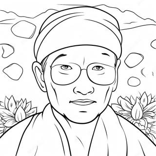 Gojo with Blindfold Coloring Page | Gojo coloring page