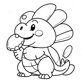 Cute Koopa with a Shell Coloring Page | Koopa coloring page