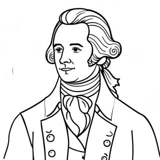 Alexander Hamilton Portrait Coloring Page | Hamilton coloring page