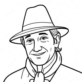 Thanksgiving Pilgrim with Hat Coloring Page | Pilgrim coloring page