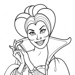 Spooky Disney Villains Coloring Page | Large Disney Halloween coloring page