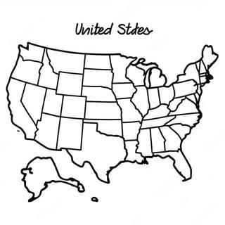 United States Map Coloring Page | United States coloring page
