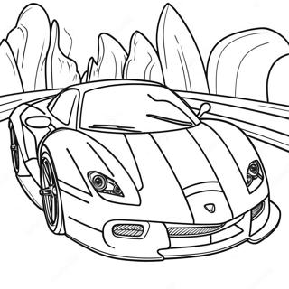 Supercar Sportwagen Umriss Ausmalbild | Supersportwagen Ausmalbild