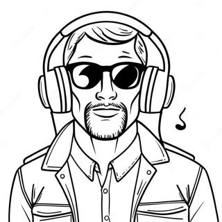 Cool Speakerman with Headphones Coloring Page | Speakerman coloring page