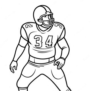 Raiders Player in Action Coloring Page | Raiders coloring page