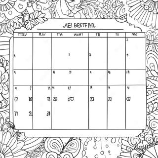 Calendar Coloring Page | Calendar coloring page