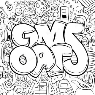 Colorful Swear Word Graffiti Coloring Page | Swear Word Graffiti coloring page