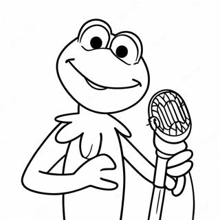 Kermit the Frog Singing Coloring Page | Muppets coloring page