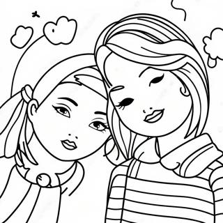 BFF Tumblr Mädchen Mode Ausmalbild | BFF Tumblr Mädchen Ausmalbild