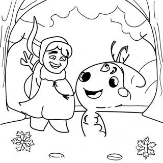 Frozen Christmas Wonderland Coloring Page | Frozen Christmas coloring page