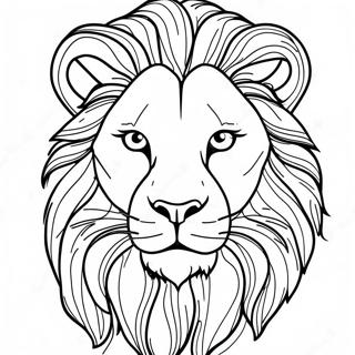 Realistic Lion Portrait Coloring Page | Realistic Lion coloring page