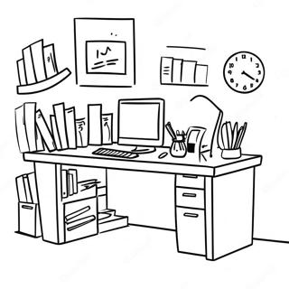 Funny Office Desk Coloring Page | The Office coloring page