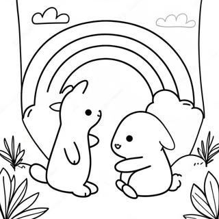 Cute Rainbow Friends Cyan in a Magical Forest Coloring Page | Rainbow Friends Cyan coloring page