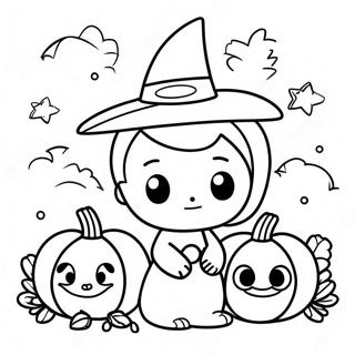 Halloween Kawaii Coloring Page | Halloween Kawaii coloring page