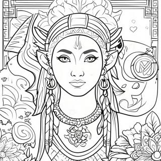 Avatar Elements and Symbols Coloring Page | Avatar coloring page