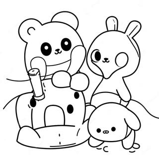 Rilakkuma Cinnamoroll Coloring Page | Rilakkuma Cinnamoroll coloring page