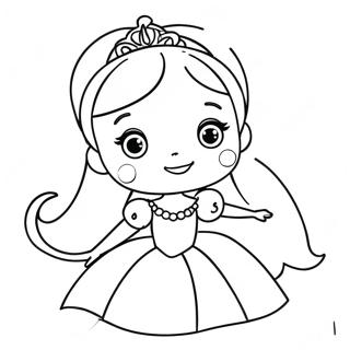 Cute Princess Coloring Page | Cute for Girls coloring page