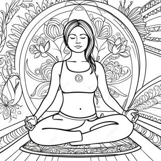 Relaxing Yoga Pose Coloring Page | Yoga coloring page