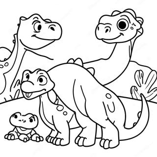 Littlefoot and Friends Coloring Page | Land Before Time coloring page