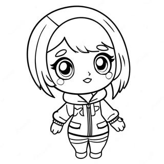 Gacha Life Tomboy Karaktär Färgläggningssida | Gacha Life Tomboy målarbild