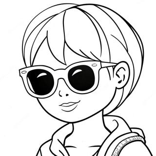 Cool Gacha Life Tomboy med Solglasögon Färgläggningssida | Gacha Life Tomboy målarbild