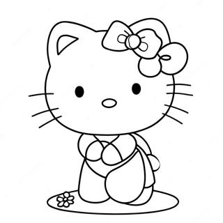 Hello Kitty Coloring Page | Hello Kitty and Spiderman coloring page