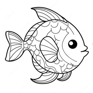 Cute Fish Swimming Coloring Page | Fishing coloring page
