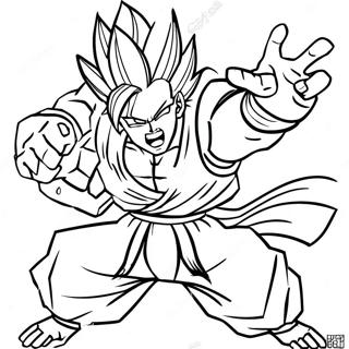 Gogeta Fusion Dance Coloring Page | Gogeta coloring page