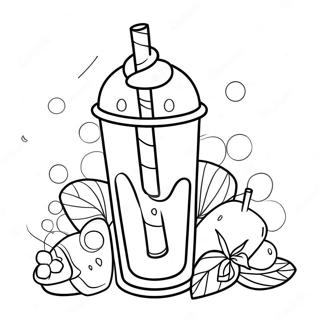 Delicious Chocolate Milkshake Coloring Page | Milkshake coloring page
