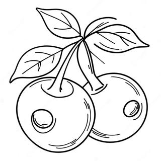 Cherries Coloring Page | Cherries coloring page