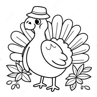 Cute Thanksgiving Turkey Coloring Page | Cute Thanksgiving coloring page