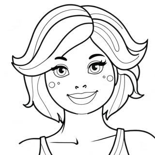 Chica with Colorful Hair Coloring Page | Chica coloring page