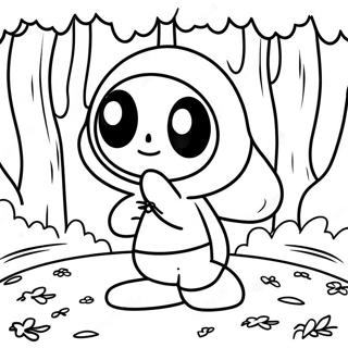 Cute Shy Guy in a Forest Coloring Page | Shy Guy coloring page