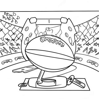 Exciting Superbowl 2024 Game Scene Coloring Page | Superbowl 2024 coloring page