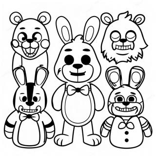 Five Nights at Freddy's Nightmare Characters Coloring Page | Nightmare Five Nights at Freddy's coloring page