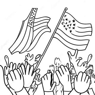 Colorful Flag Day Celebration Coloring Page | Flag Day coloring page