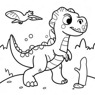 Dinosaur Adventure Coloring Page | Dinosaur Sheet Adventures coloring page