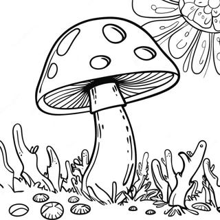 Trippy Mushroom Coloring Page | Trippy Mushroom coloring page