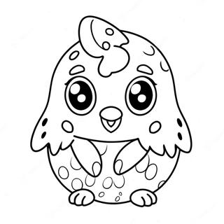 Cute Hatchimal with Big Eyes Coloring Page | Hatchimal coloring page