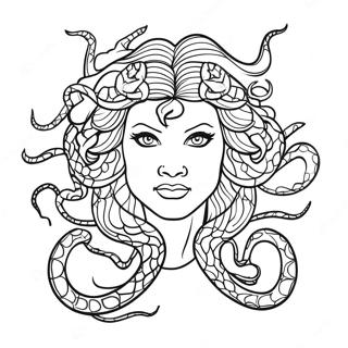 Mythical Medusa with Snakes Coloring Page | Medusa coloring page