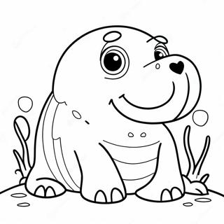 Cute Walrus with Big Eyes Coloring Page | Walrus coloring page