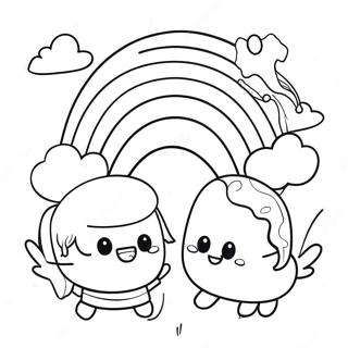 Cheerful Rainbow Friends Yellow Coloring Page | Rainbow Friends Yellow coloring page