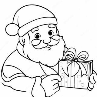 Jolly Santa with Gifts Coloring Page | Santa coloring page