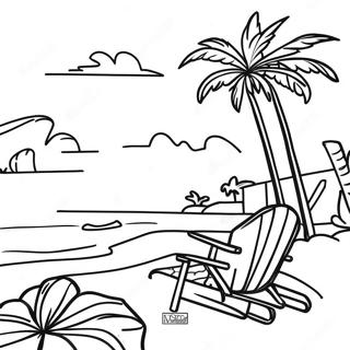 Beautiful Puerto Rico Beach Coloring Page | Puerto Rico coloring page